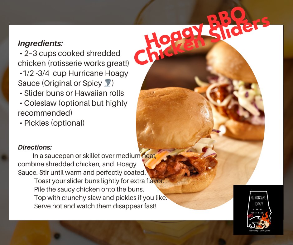 RECIPE - Hoagy BBQ Chicken Sliders