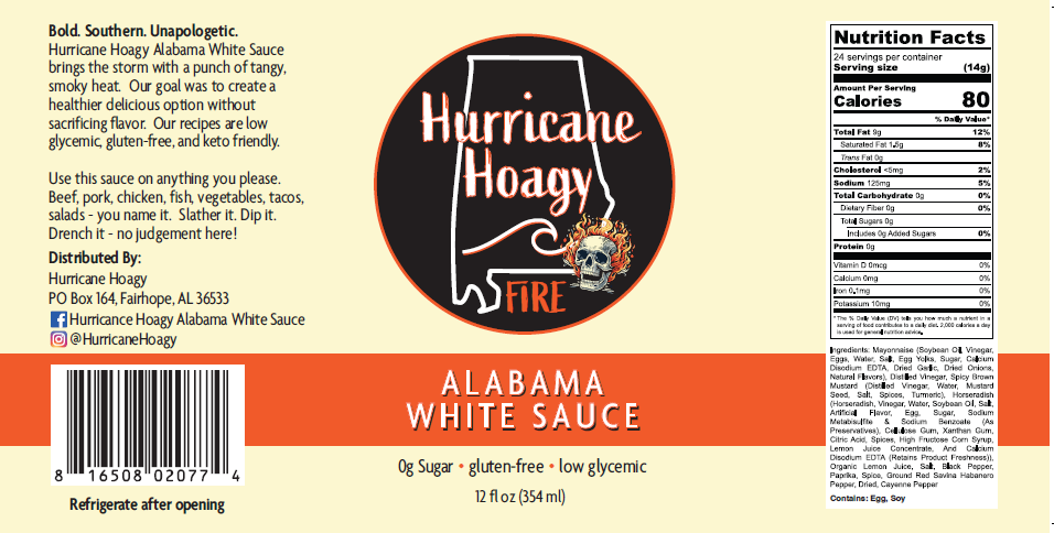 Hurricane Hoagy Alabama White Sauce - Spicy 12 oz.